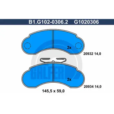 Set placute frana, frana disc GALFER B1.G102-0306.2