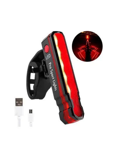 Stop spate LED roșu și laser 200 lumeni reîncărcabil prin USB