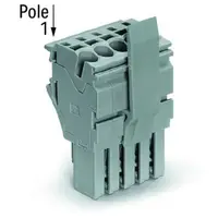 1-conductor female plug; Locking lever; 2.5 mm²; 12-pole; 2,50 mm²; gray