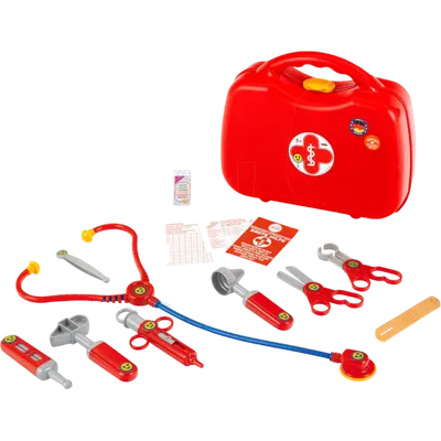 Set Medic cu Geantă și 14 Accesorii Incluzând Stetoscop, Termometru și Seringă Theo Klein 4383 pentru Copii 3+