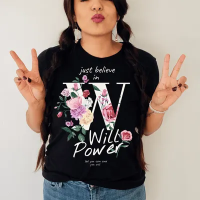 Tricou Casual Damă Engros Negru | The Will To Power | Bumbac Organic 100%, 160 g/m²