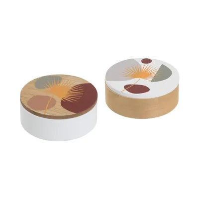 Cutii de depozitare 2 buc. cu capac, decorative ø 17x6,5 cm – Casa Selección