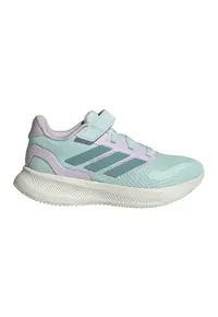 Pantofi sport Runfalcon 5 din plasa cu logo si velcro - Violet prafuit/Verde persan