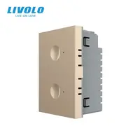 Modul intrerupator dublu tactil, cap scara / cap cruce, standard italian, 3M Auriu