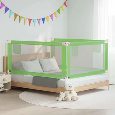 vidaXL Balustradă de protecție pat copii, verde, 180x25 cm, textil