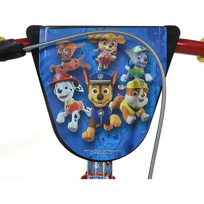 Bicicleta copii Dino Bikes Paw Patrol 12 inch, varsta 3-5 ani, inaltimea 87-110 cm, cu roti ajutatoare, anvelope spuma EVA, pinion spate fix, frana de mana pe roata din fata