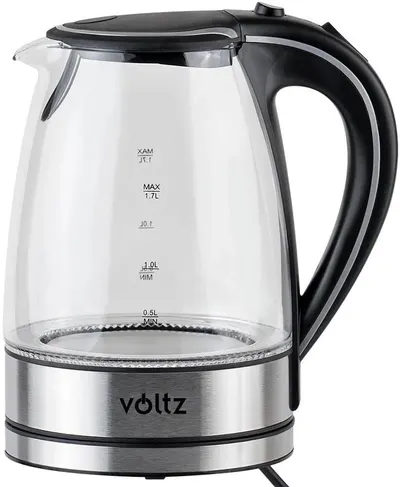 Fierbător electric Voltz - V51230E, 2200W, 1.7 l, negru