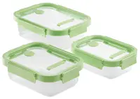 Set de cutii pentru alimente din sticlă Lekue - Dreptunghiulare, 3 buc