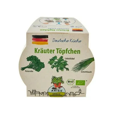 Ghiveci biodegradabil cu seminte pentru semanat - mix ierburi germane bio 3 bucati Aries