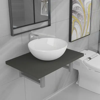 Gossi set mobilier de baie, 2 piese, gri, ceramica