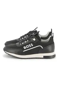 Pantofi sport cu garnituri din piele - Negru