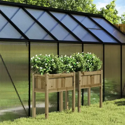 Gossi jardiniere de gradina cu picioare 2 buc. lemn de pin impregnat