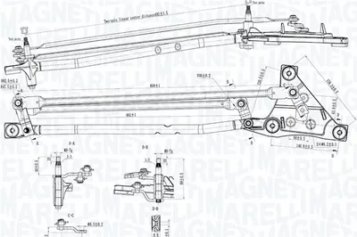Mecanism stergator parbriz (fara motor) potrivit VOLVO C30, C70 II, S40 II, V50 12.03-06.13