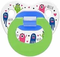Suzetă Wee Baby - Patterned, 6-18 luni, verde cu monștri