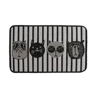 Covor Dreptunghiular pentru Usa de Intrare, Negru / Gri, 50 x 80 cm, Antiderapant, Model Flex Animale
