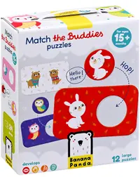 Puzzle pentru bebeluși Banana Panda 12 în 1 - Aranjează animalele în ordine