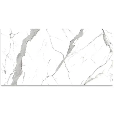 Gresie exterior / interior portelanata Calacatta Elite Bookmatch B 120 x 240 cm lucioasa rectificata tip marmura