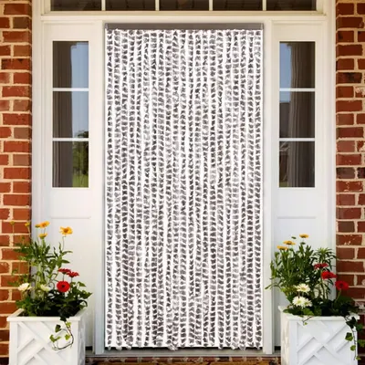 vidaXL Perdea pentru insecte, gri taupe și alb, 90x200 cm, chenille