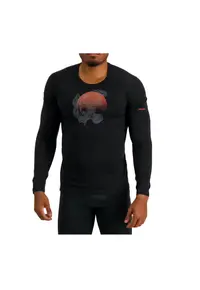 Bluza merino barbati 200 Oasis Crewe Thermal Ruapehu Round Negru - Negru