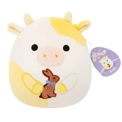Jucarie de plus, Squishmallows, Vacuta Bodie cu iepuras, 19 cm
