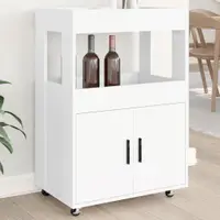 Gossi carucior de bar, alb, 60x39,5x89 cm, lemn prelucrat