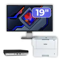 Pachet Calculator Second Hand HP ProDesk 600 G5 Mini, Intel Core i5-8500T 2.10 - 3.50GHz, 8GB DDR4, 256GB SSD + Monitor 19" & Imprimanta Brother HL-L6300DW