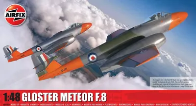 Model asamblat Airfix Militar : Avioane - Avion de luptă britanic Gloster Meteor F.8