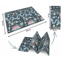 Covoras de joaca pentru copii cu doua fete Nukido Castelul printesei Gri 200x150x1cm,pliabil,realizat din spuma XPE inodora,in cutie de carton ce se poate colora