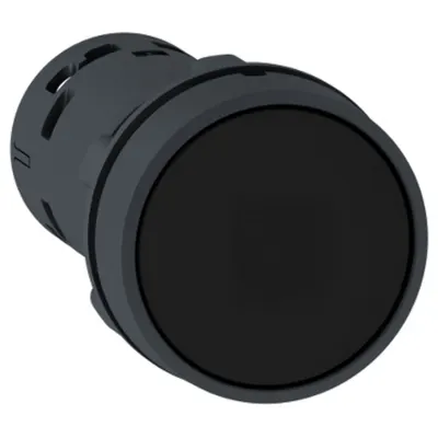 Buton Negru pentru Apasare Ø22, Apasare Apasare pentru Revenire, 1 No, Borne