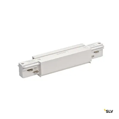 EUTRAC conector drept cu alimentare, alb, 9016