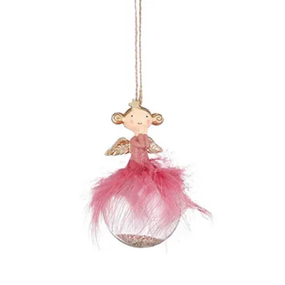 Ornament de Crăciun, House of Seasons, îngeraș fucsia