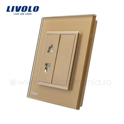 Priza simpla 10 A Auriu