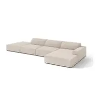 Colțar modular crem (cu colț pe partea dreaptă/cu șezlong) Jodie – Micadoni