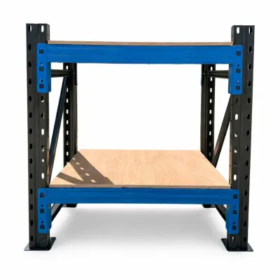 Masa de lucru industriala cu placaj L1000 x D600 x H1000 -1000kg/nivel GRAY &amp; BLUE