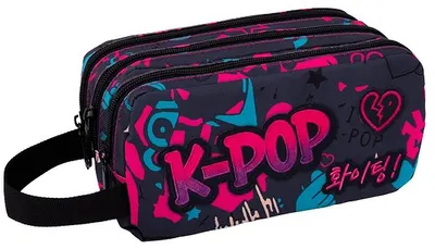 Neceser Cool Pack Primus - K-Pop Dark, 3 fermoare și mâner