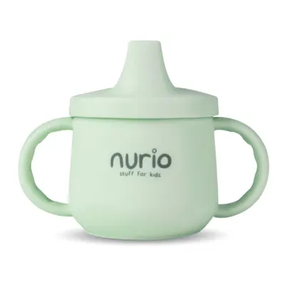 Cana din silicon pentru bebelusi cu manere Nurio, Verde
