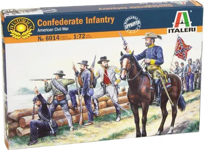 Figurine de hobby Italeri Militar: Soldați - Războiul Civil American: Trupele Confederate, 50 figuri