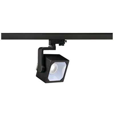 Iluminat decorativ pe sina, Melodii CUBE EURO, la fata locului negru pentru 240V track 3 faze, LED, 4000K, negru, 60 °, incl. adaptor 3 faze