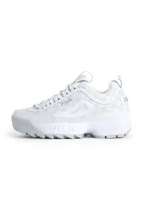 Pantofi sport Disruptor de piele ecologica cu logo brodat - Alb/Gri cenusiu
