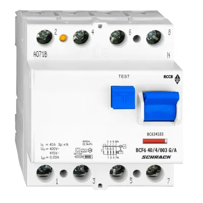 Intreruptor diferential 6kA 40A, 4 p, 30mA, G tip. A