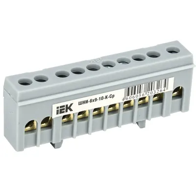 Neutral bus bar in body-Izolator onto a DIN-rail SHNI-6x9-10-k-average