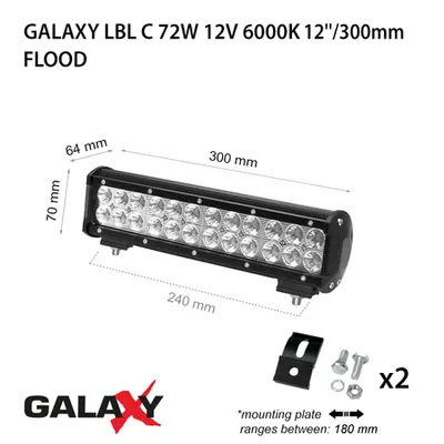 Proiector bara LED GALAXY LBL C 72W 12/24V 6000K 12``/300mm
