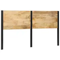 Gossi tablie de pat 180 cm lemn masiv de mango si fier