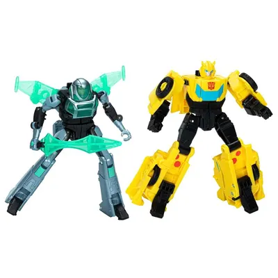 Set 2 figurine Hasbro Transformers Cyber Combiner Earth Spark Bumblebee si Mo Malto