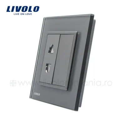 Priza simpla 10 A Gri