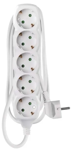 Prelungitor Emos - P0521R, 5 prize , 1.5 m, alb