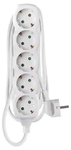 Prelungitor Emos - P0521R, 5 prize , 1.5 m, alb