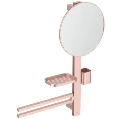 Set accesorii baie pentru lavoar Ideal Standard Alu+ rose mat 70 cm, oglinda fixa
