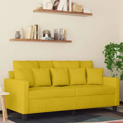 vidaXL Canapea cu 2 locuri, galben, 140 cm, catifea