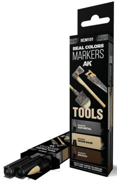 Set de 3 markere cu vopsea acrilica AK Interactive - TOOLS SET (RCM101)